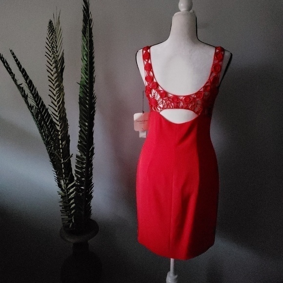 Cache red dress with detailed straps and back NWT - Picture 3 of 3